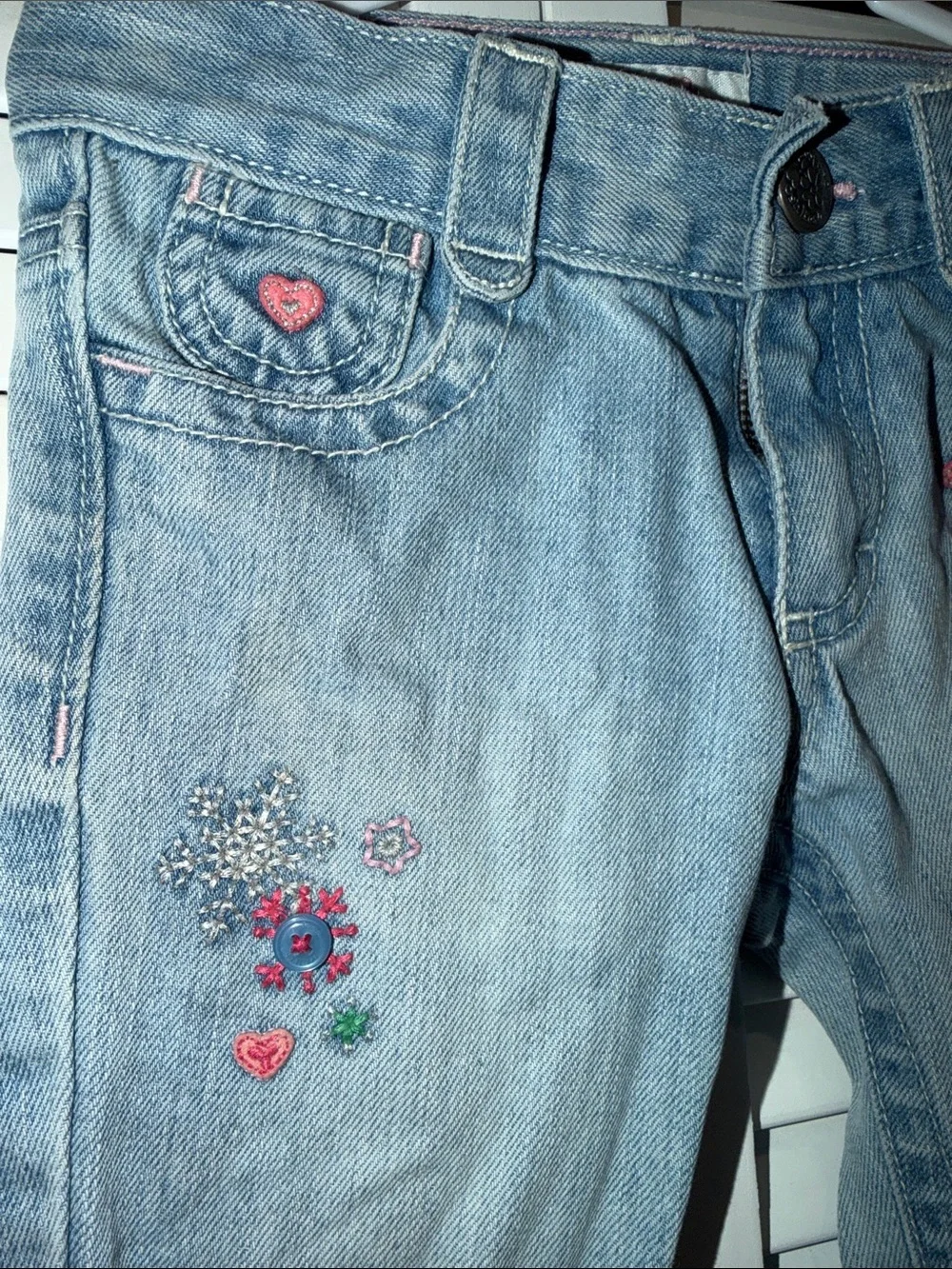 OshKosh B'gosh Light Blue Girls' Embroidered Flare Jeans